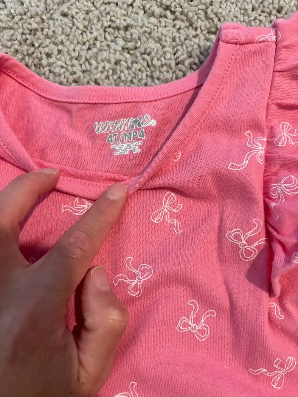 Garanimals Girls' Pink & tan Unicorn and Bow Long-Sleeve Dreses
